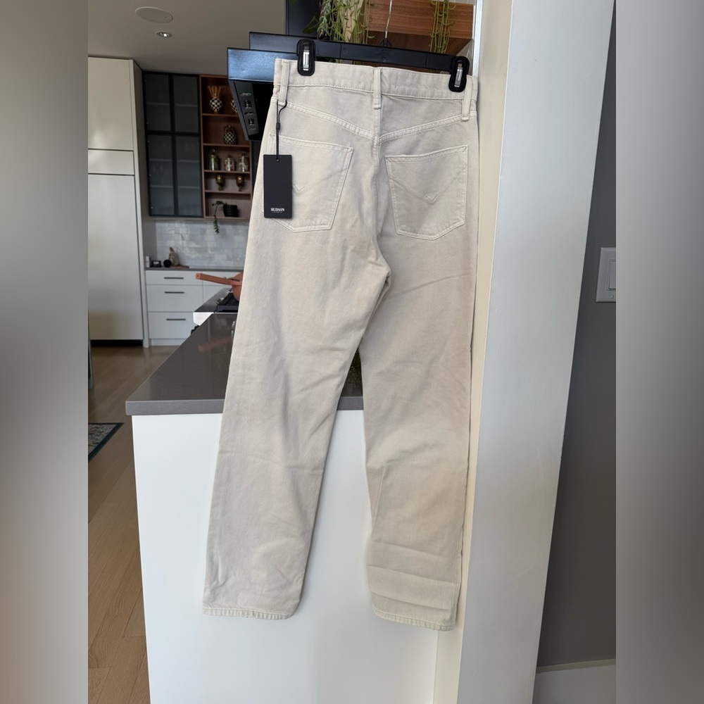 Hudson Jade Beige High Waisted Straight Leg Jeans NWT - Picture 2 of 12
